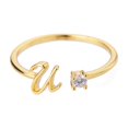 thumbnail image 4 of Kkkded Finger Ring Adjustable Electroplated Alphabet 26 - Letter Geometric Finger Ring - for Women, 4 of 7