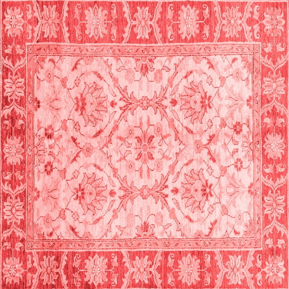 Ahgly Company Indoor Square Oriental Red Modern Area Rugs, 8' Square