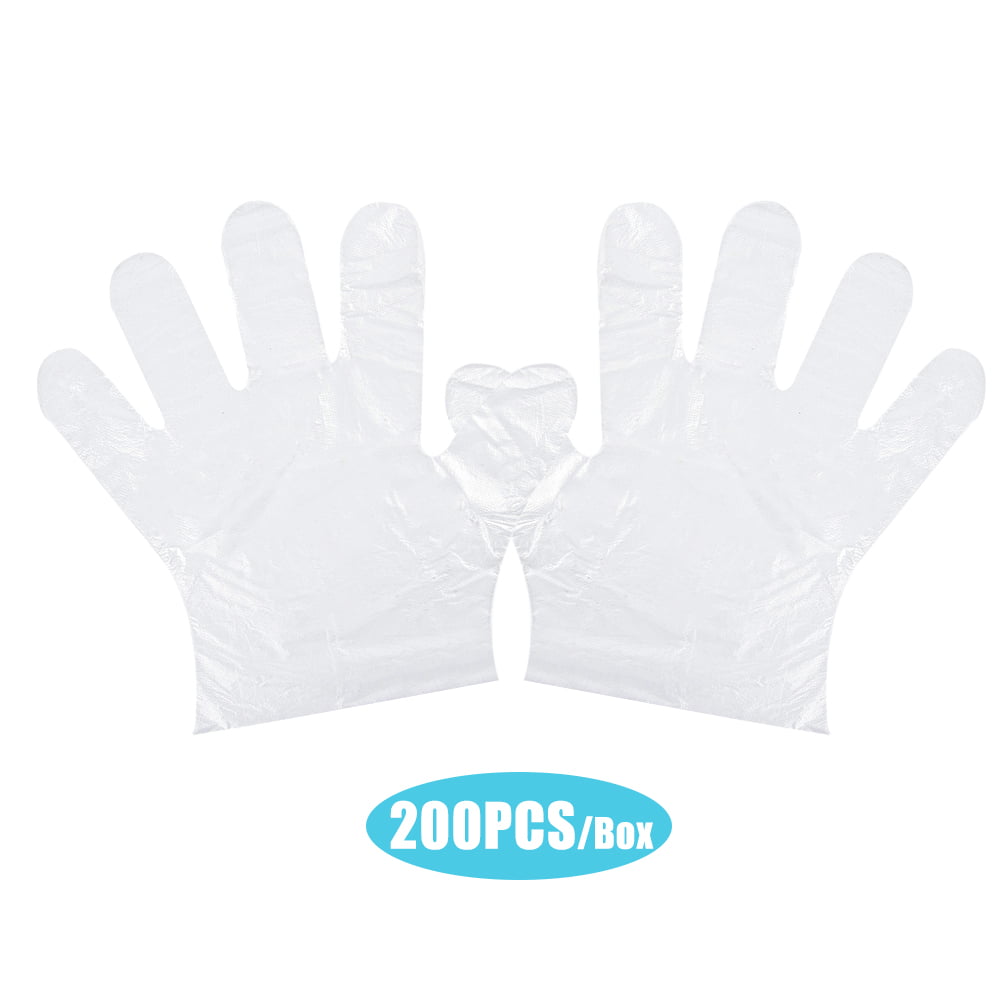 Disposable Gloves Latex and Powder Free Clear HDPE Catering Food Cleaning 