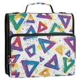 thumbnail image 5 of FORMRS Zipper Binder with Shoulder Strap 2-inch Ring 500 Sheet Capacity File Bag, Green Simple Triangles, 5 of 5