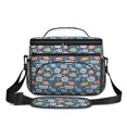 thumbnail image 2 of Dinosaur and Speech Bubble Gray Insulated Lunch Box for Women Men, Medium Leakproof Cooler Bag with Adjustable Strap, 10"x6.7"x8", 2 of 6