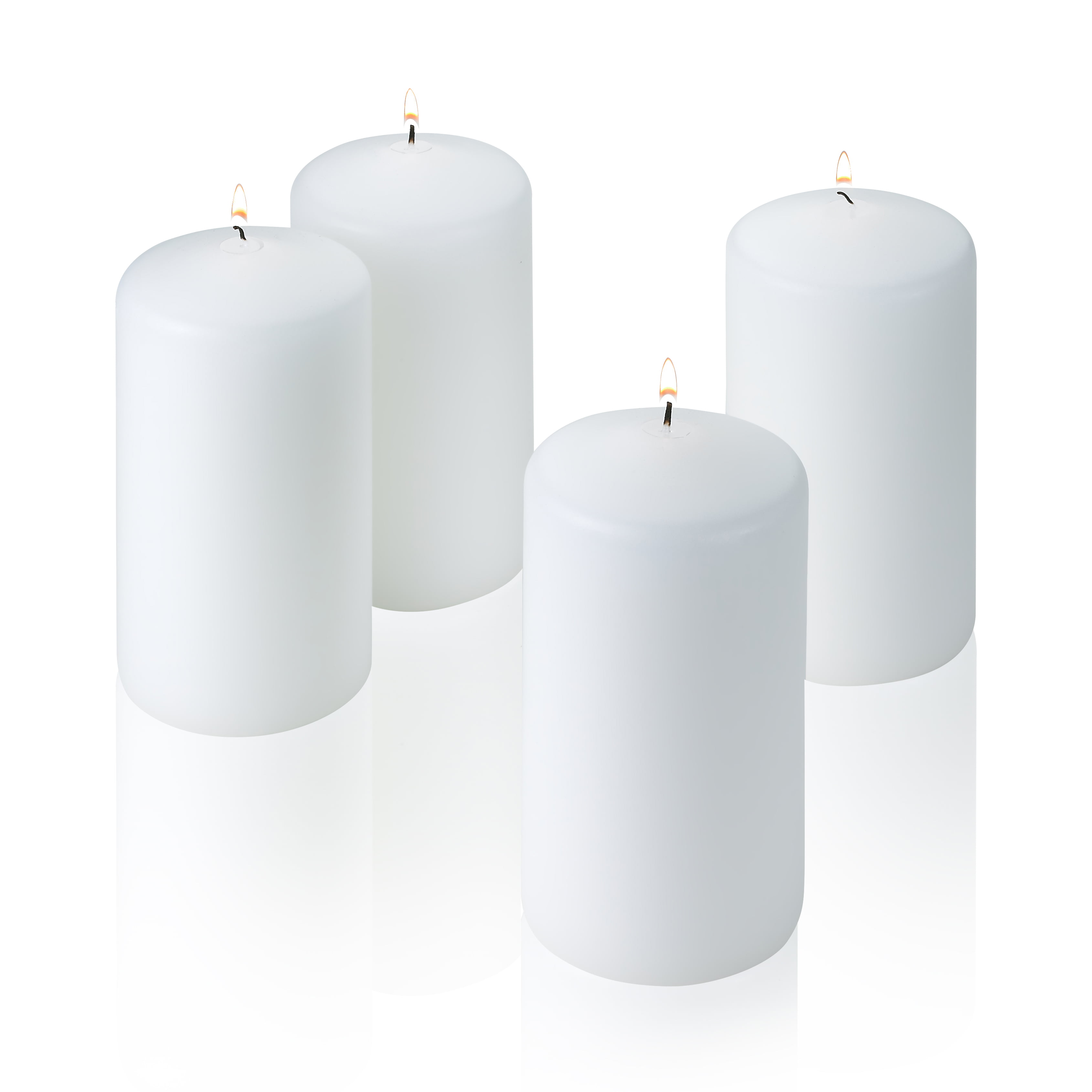 3" x 6" Unsented Wax Pillar Candles  White Wedding 6set 