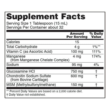 NOW Supplements, Glucosamine & Chondroitin with MSM, Liquid, Joint Health, Mobility and Comfort*, 16-Ounce