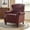 Burgundy, variant on Traditional Genuine Leather Push Back Wingback Recliner Chair Tufted with Nailhead Trims and Solid Wood Legs for Living Room Brown