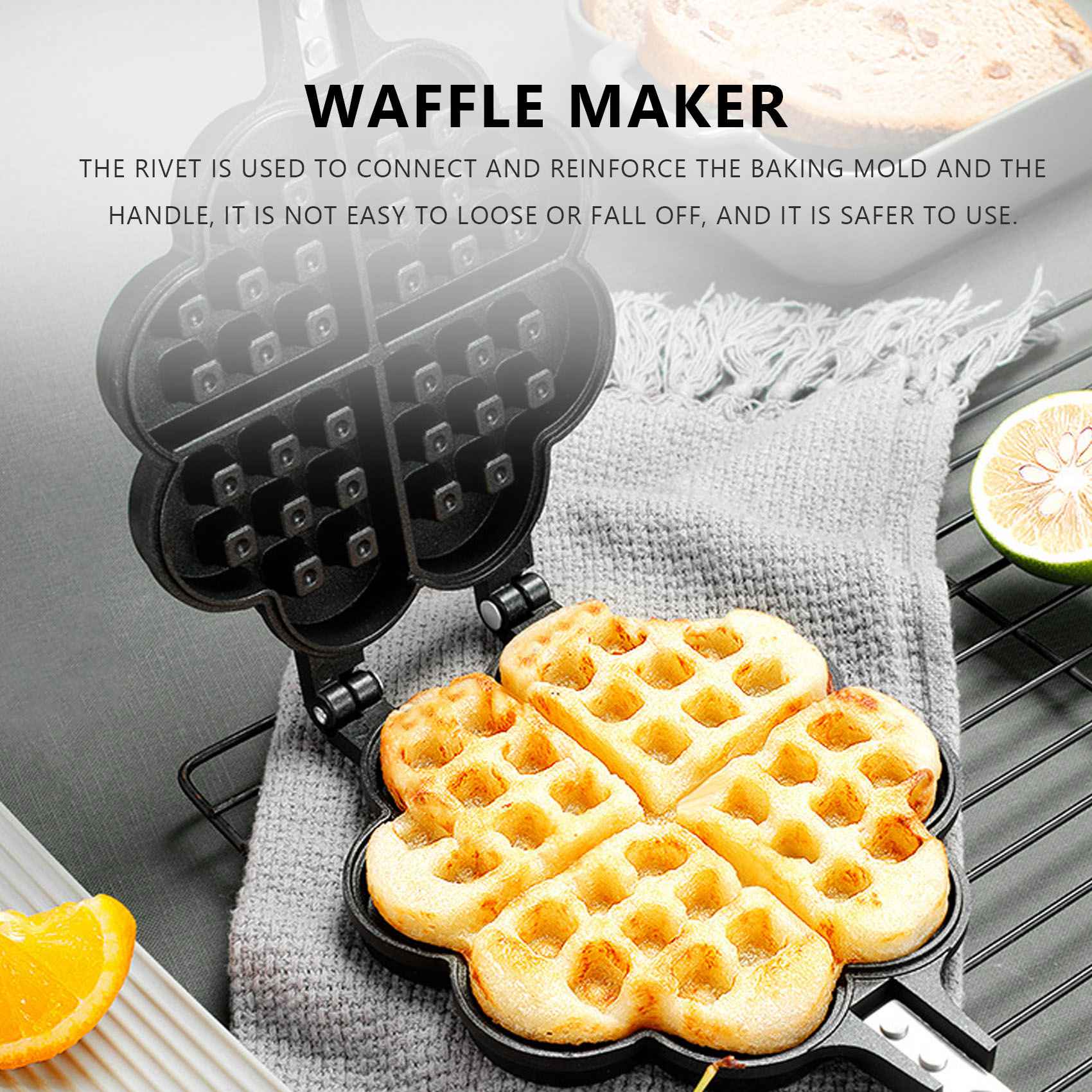 1pc, Vassoio Per La Cottura Di Waffle E Pancake, Padella Antiaderente Per  La Cottura A Gas Love Waffle Mold, Padella Per La Cottura A Doppia Faccia Ca