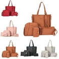 thumbnail image 2 of Coofit 4PCS Women Handbag Set Fashion Solid Color Creative Shoulder Bag Clutch Bag, 2 of 10