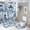 style-1, variant on Blue Willow Chinoiserie Blue And White Porcelain Inspiration Shower Curtain Set Modern Bathroom Decor Mats 4pcs Fabric Bathroom Curtain Slip Floor Rug Toilet Lid
