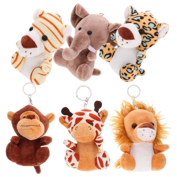 EXHUMKY 6Pcs Stuffed Animal Bulk Assorted Color Plush Toys for Children Bedroom Decoration