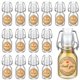thumbnail image 1 of Botella de vidrio Queekay Mini con tapa abatible de 60 ml con tapones, 20 unidades, 1 of 6