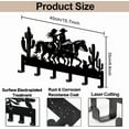 thumbnail image 2 of Ganchos metálicos para llaves de vaquero, vaquera y caballo, de 15,7 x 9,8 pulgadas, estilo desierto occidental, para colgar en la pared, con diseño de cactus negro y 6 ganchos., 2 of 9