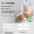 thumbnail image 2 of Paquete de 4 dispensadores de acrílico Qtip para hisopos de algodón, bolas, almohadillas, púas de hilo dental, pequeño bote de plástico transparente, juego de tarros de boticario, accesorios esenciale, 2 of 5
