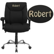 Flash Furniture Personalized HERCULES Series Big & Tall 400 lb. Rated Black Fabric Swivel Task Chair with Adjustable Arms