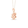 thumbnail image 4 of Diamond2Deal 10K Rose Gold Diamond Dog Paw Print Pendant Rope Chain Necklace for Women 18" (1/8 ct, Clarity- I2, Color- H-I), 4 of 7