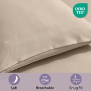 Virtu Comforter Sets, All Season Lightweight Solid Queen Comforter Set, 3-Pc Bedding Sets, Sand