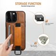 thumbnail image 3 of Shockproof Leather Case With Wrist Strap For Iphone 15 Series,iPhone 12, 3 of 7