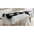 thumbnail image 1 of Ambesonne Cartoon Tablecloth Rectangular Table Cover, Jersey Seem Bold 18, 52"x70", Black and White, 1 of 3