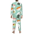 thumbnail image 5 of Bingfone Men'S Pajama Set 2 Piece Loungewear Pjs, Long Sleeve With Pajama Pants-Kawaii Sushi, 5 of 9