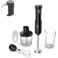 thumbnail image 1 of Cordless Hand Blender, Variable Speed Immersion Blender Rechargeable, with 500ml Chopper, 600ml container, Egg Whisk, for Smoothies, Baby Food and Soups – Black, 1 of 7