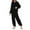 Black, variant on Hugcore Sleep Sets for Women Womens Pajama Sets Fleece Pajamas Comfortable Pullover Tops Sleep Pants Lounging Warm Sleepwear Soft Pjs for Women Set, Black, L