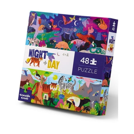 Crocodile Creek Opposites - Night & Day Floor Puzzle 48 Pcs