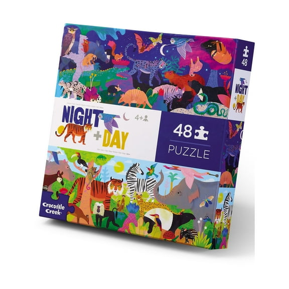 Crocodile Creek Opposites - Night & Day Floor Puzzle 48 Pcs