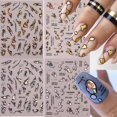 thumbnail image 3 of 3d Marble Lines Nail Art Stickers, 12 Sheets Black Golden French Stripes Swirls Wave Lines Nail Decals Geometry Graffiti Abstract Flower Nail Stickers, 3 of 4