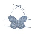 thumbnail image 6 of Franhais Women Halter Neck Camisole, Blue Butterfly-shaped Backless Tie-up Vest, 6 of 9