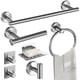 thumbnail image 1 of Accesorios de Baño 7 Piezas, Toalleros de Anillo+Toalleros de Barra+Portarrollos para Papel+Ganchos para Toallas+Jabonera+2 Gancho Adhesivo, 304 Acero Inoxidable, Adecuado para Baños, Cocinas, 1 of 7