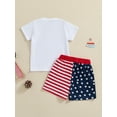 thumbnail image 3 of Bagilaanoe Toddler Baby Boy Short Sleeve Letter Print T Shirt Tops + Shorts, 2-Piece White, 3 of 8
