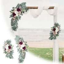 Dusty Rose Artificial Flower Swag - Silk Wedding Arch Flowers (Set of 1) - Elegant Floral Garland for Welcome Signs, Ceremony Decor, Aisle Markers - Realistic Greenery & Blush Blooms