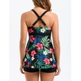 thumbnail image 3 of Traje de baño Tankini Hanna Nikole para mujer con flores rojas, talla L, 3 of 6