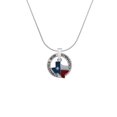 thumbnail image 2 of Delight Jewelry Silvertone Enamel Lone Star Texas Gymnastics Mom Ring Charm Necklace, 18", 2 of 4