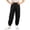 K46 Black, variant on Children Girls Cargo Pants Elastic Waistband Solid Color Loose Fit Comfort Casual Trousers Green Size 8-9 Years