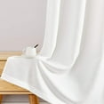thumbnail image 7 of Curtainking Linen Textured Curtains 63 inches Cream White Bedroom Living Room Window Curtain Set Light Filtering Drapes Grommet Top 2 Panels, 7 of 7