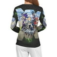 thumbnail image 4 of Genshin Impact Women's Pajama Top 3D Digital Print Sleepwear Trendy Crewneck Pullovers Long Sleeve Shirts 4XL, 4 of 8