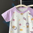 thumbnail image 5 of KPOPLK Baby Boy Clothes Pajama Button Down Short Sleeve Raglan Sleeve Romper Jumpsuit Collared Bodysuit One-Piece PJM Size 6-12Months,Purple, 5 of 5
