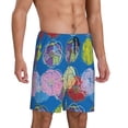 thumbnail image 2 of Pofeuu Colorful floral Print Men's Soft Woven Elastic Waistband Sleep Pajama Short-XX-Large, 2 of 6