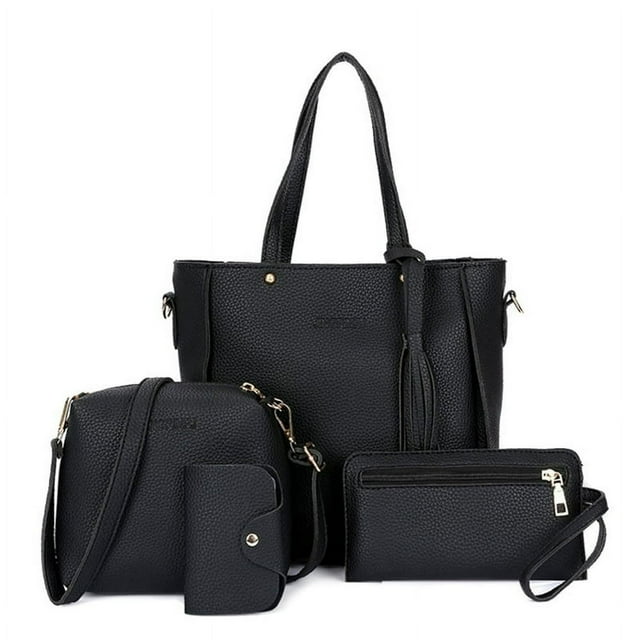 MesaSe Women Solid Color Handbag + Crossbody Shoulder Bag + Hand Purse + Card Holder for Daily Use New