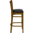 thumbnail image 5 of Emma + Oliver Ladder Back Cherry Wood Barstool, Black Vinyl Seat, 5 of 7