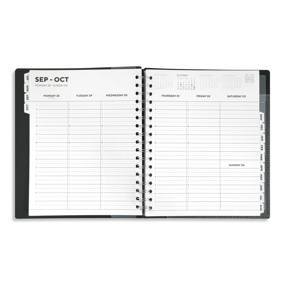 TRU RED 2020-2021 7" x 9" Planner, Black TR25497-20 - Walmart.com