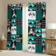 thumbnail image 2 of Manfei Extreme Sports Motorcycle Curtains Pack of 2 (42x84 Each),Racing Flag Curtains Blackout,Cyan White Black Bedroom Curtains For Boys Kids,Breathable Bedroom Decorative, 2 of 6