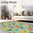 thumbnail image 2 of ODIKA 5' x 7' Machine Washable Non-Slip Area Rug, Boho flower High Traffic Rug, Green, 663272, 2 of 7