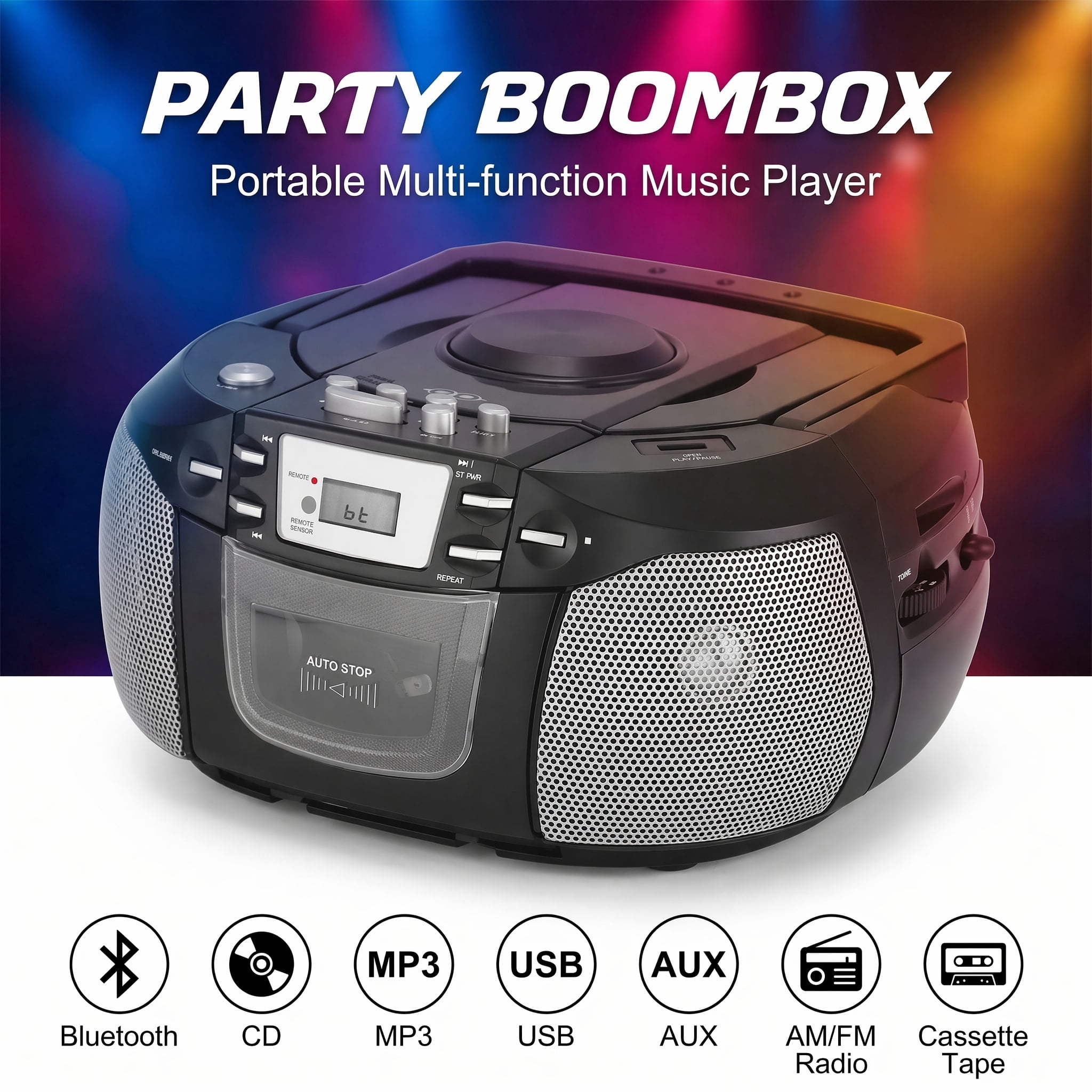 Crosley Cathedral Radio CD Player with Bluetooth & AM/FM, AC