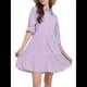 thumbnail image 3 of Vestido Camisero Midi A Rayas con Botones para Mujer, Informal, Holgado, con Puños y Larga, Vestidos de Media Pierna. L, 3 of 9