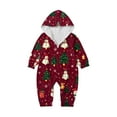thumbnail image 2 of Family Christmas Pajamas Matching Sets, Red Hooded Zipper Onesie Jumpsuit with Snowman Print, Funny Matching Family Christmas Pajamas Sleepwear Loungewear for Couples, Women & Men, 2 of 4