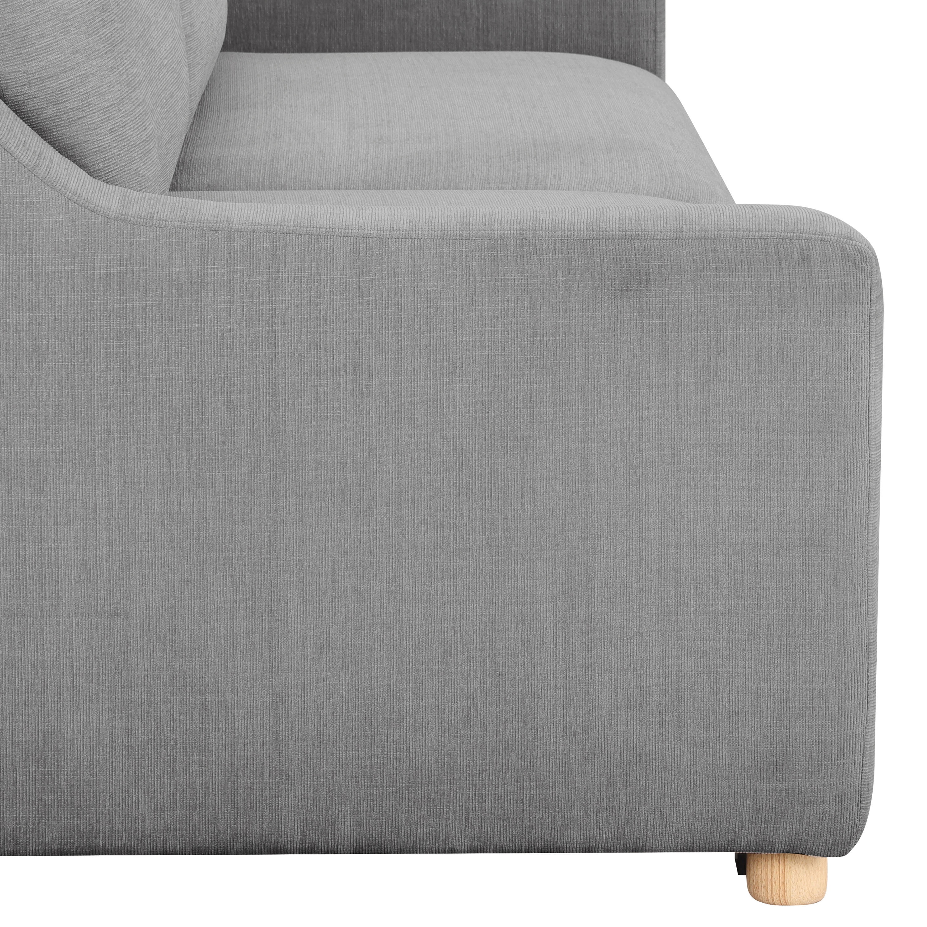 Serta Giles Modern Style Convertible Sofa, Gray Fabric