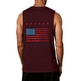 thumbnail image 4 of LNZGNM Mens Graphic Tank Tops Big and Tall 4th of July Shirt American Flag Muscle Sleeveless Tank Tops Casual Outdoor Tee,Wine 2XL, 4 of 4