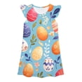 thumbnail image 4 of Easter Dresses for Girls Floral Party Dress with Bunny Applique Lace Trim Elegant Celebration Outfit Multicolour 5 years-6 years, 4 of 4
