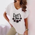 thumbnail image 2 of Summer Casual Linen Tops for Women July 4th Print Oversized Fit V Neck Short Sleeve T Shirts Loose Festive Tees (XX-Large, White 01), 2 of 4