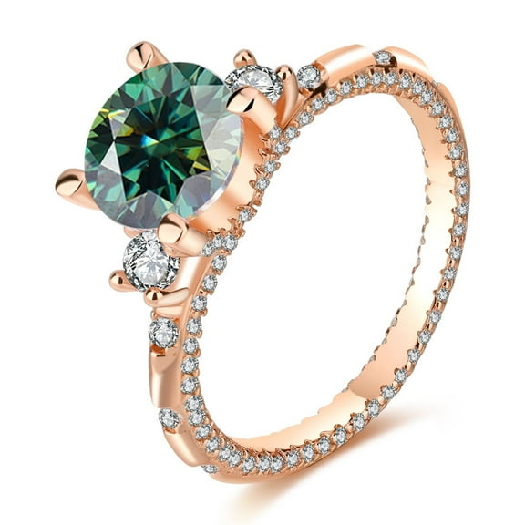 2 Carat Moissanite Rings for Women Gold Clarity 18K Moissanite Wedding Rings Set for Bridal Simulated Diamond Promise Ring Fiancee Lab Grown Diamond Engagement Rings Lady